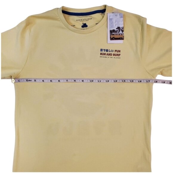 Denim & Flower T-Shirt Boys 11/12 Yellow Sun And Surf Print Short Sleeve Tee - Picture 6 of 9